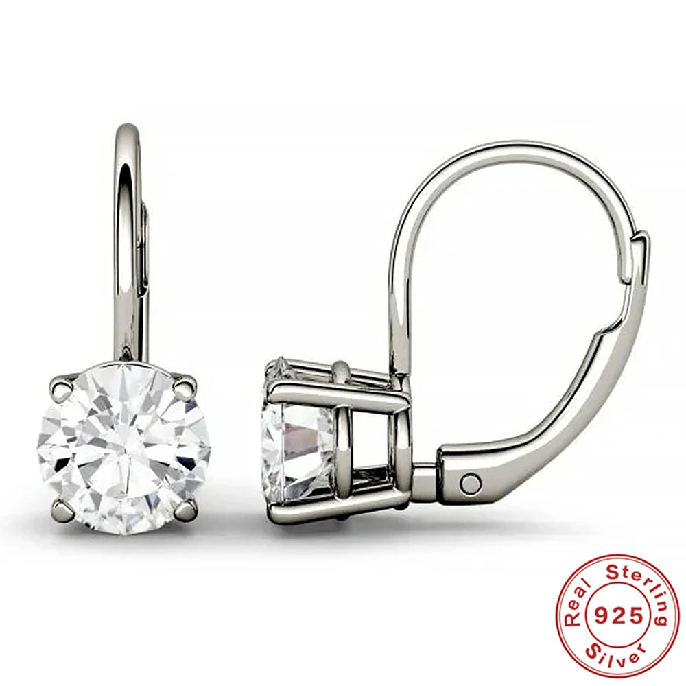 Moissanite Stud Earrings Sterling Silver