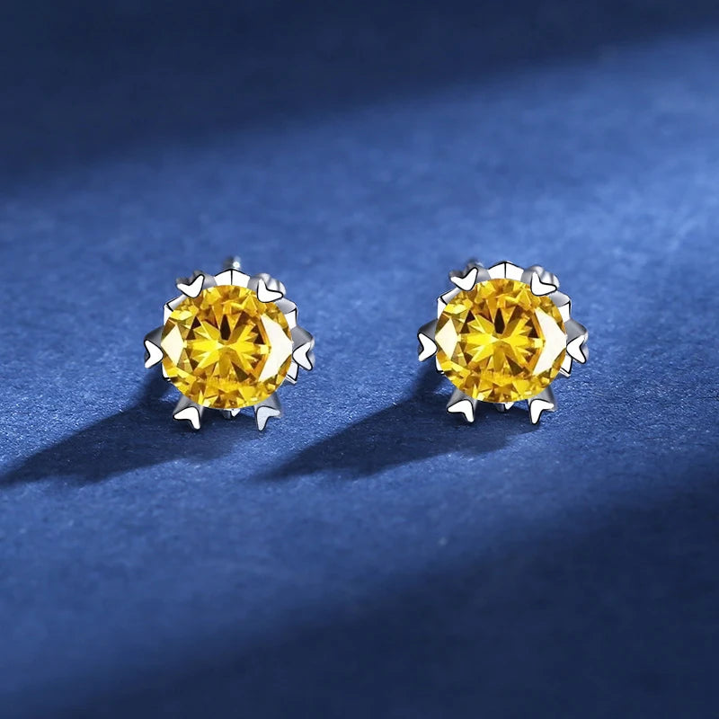 Moissanite Stud Earrings D VVS1 Certified