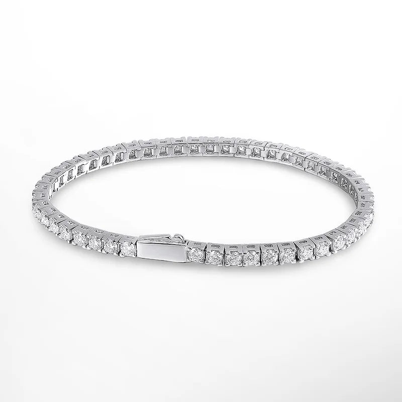 Moissanite Tennis Bracelet Silver 18k Plated