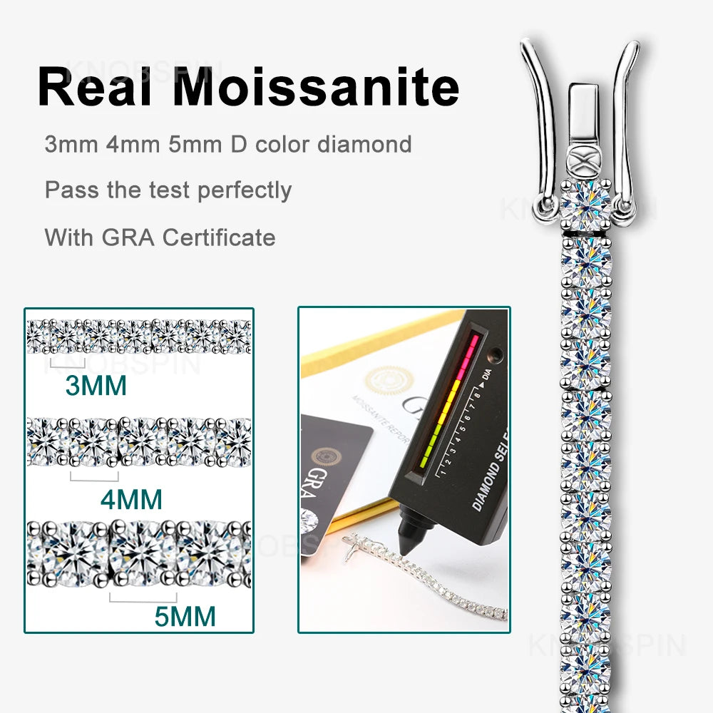 Full Diamond Moissanite Tennis Bracelet 925 Silver