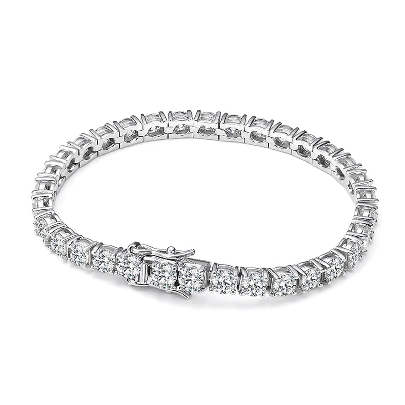 Moissanite Tennis Bracelet Silver 18k Plated
