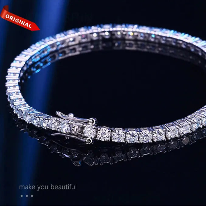 Full Diamond Moissanite Tennis Bracelet 925 Silver