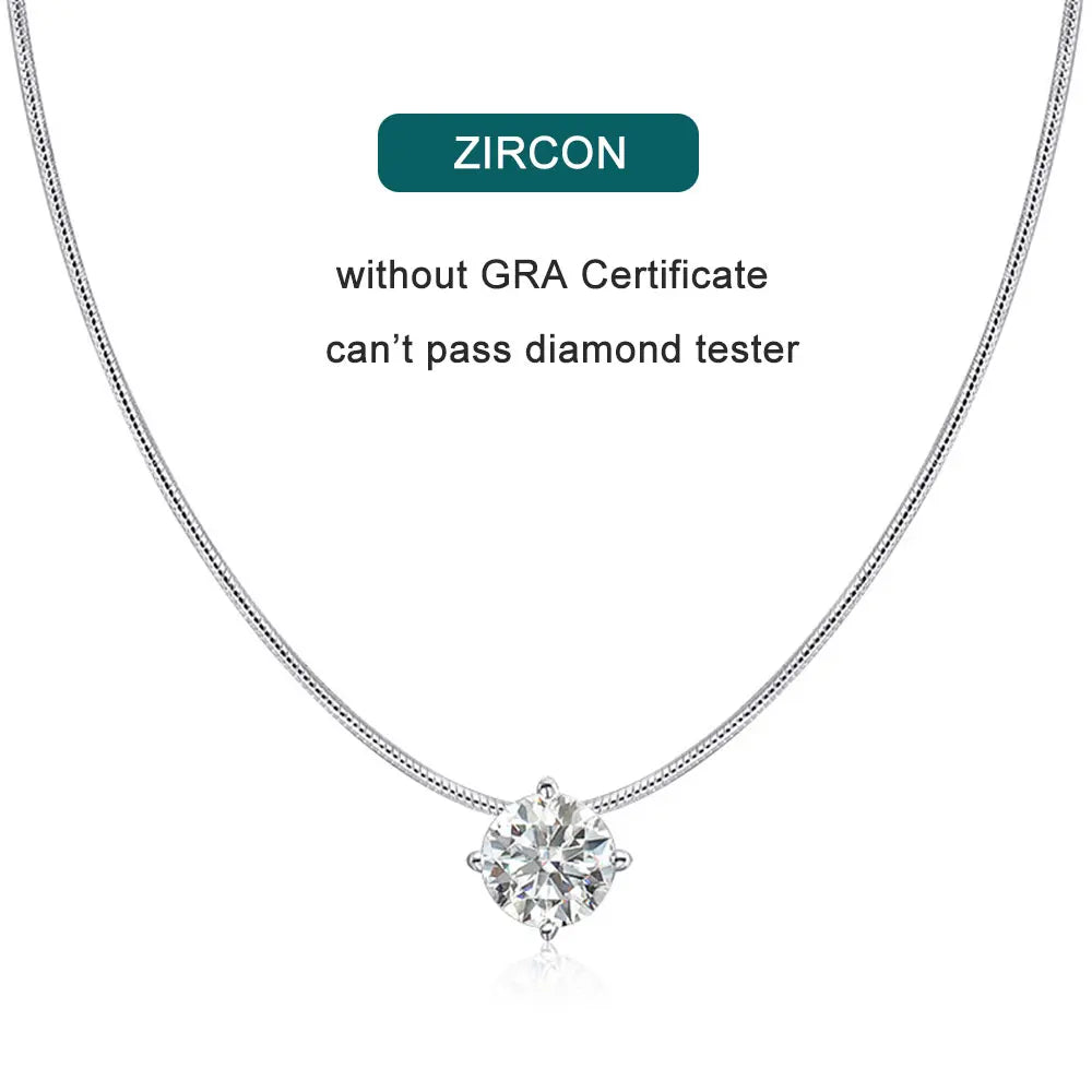 Moissanite Pendant Necklace 18k Gold Plated