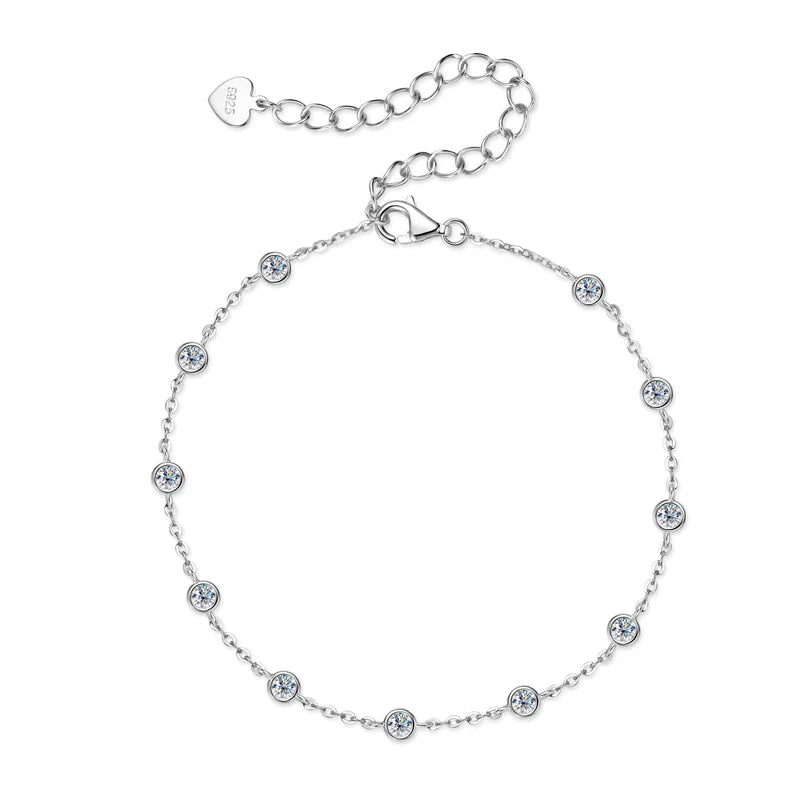 Moissanite Diamond Bracelet Engagement Silver
