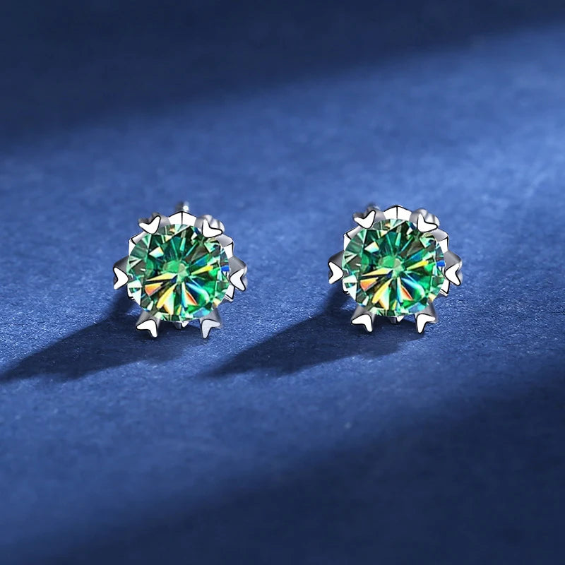 Moissanite Stud Earrings D VVS1 Certified