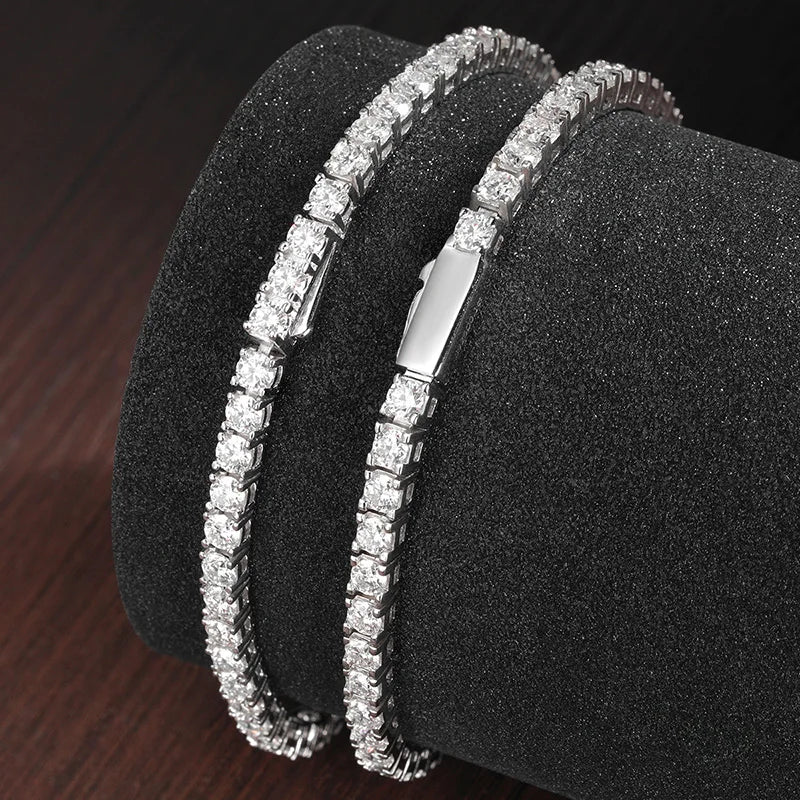 Moissanite Tennis Bracelet Silver 18k Plated