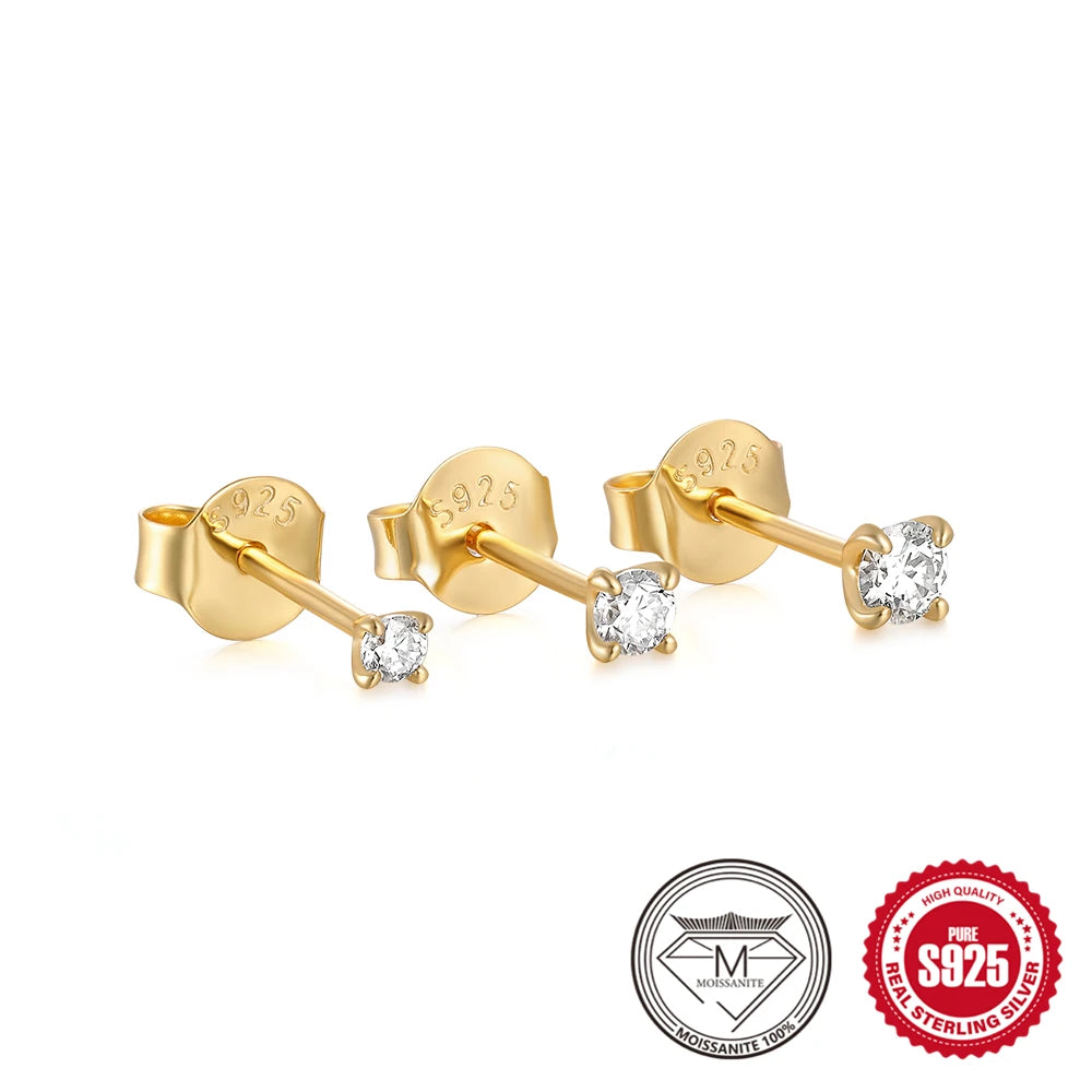 Moissanite Stud Earrings Sterling Silver