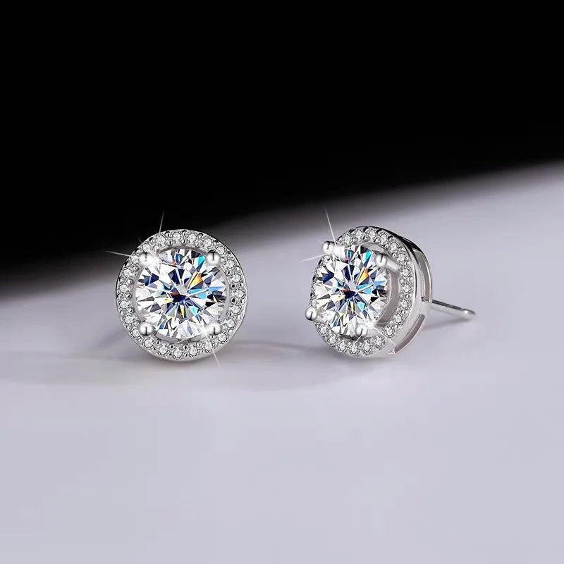 Moissanite Stud Earrings D VVS1 Certified