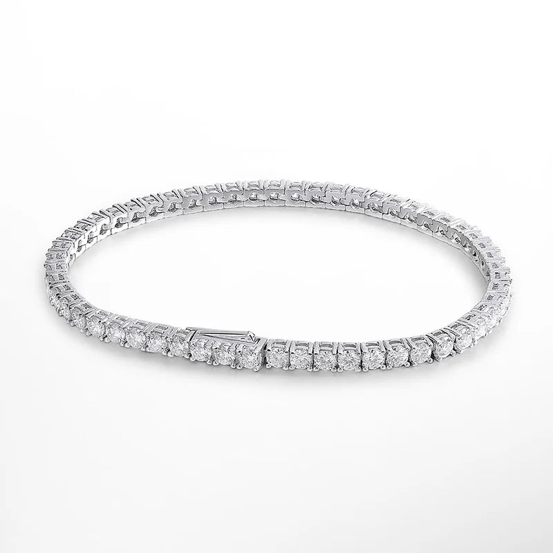 Moissanite Tennis Bracelet Silver 18k Plated