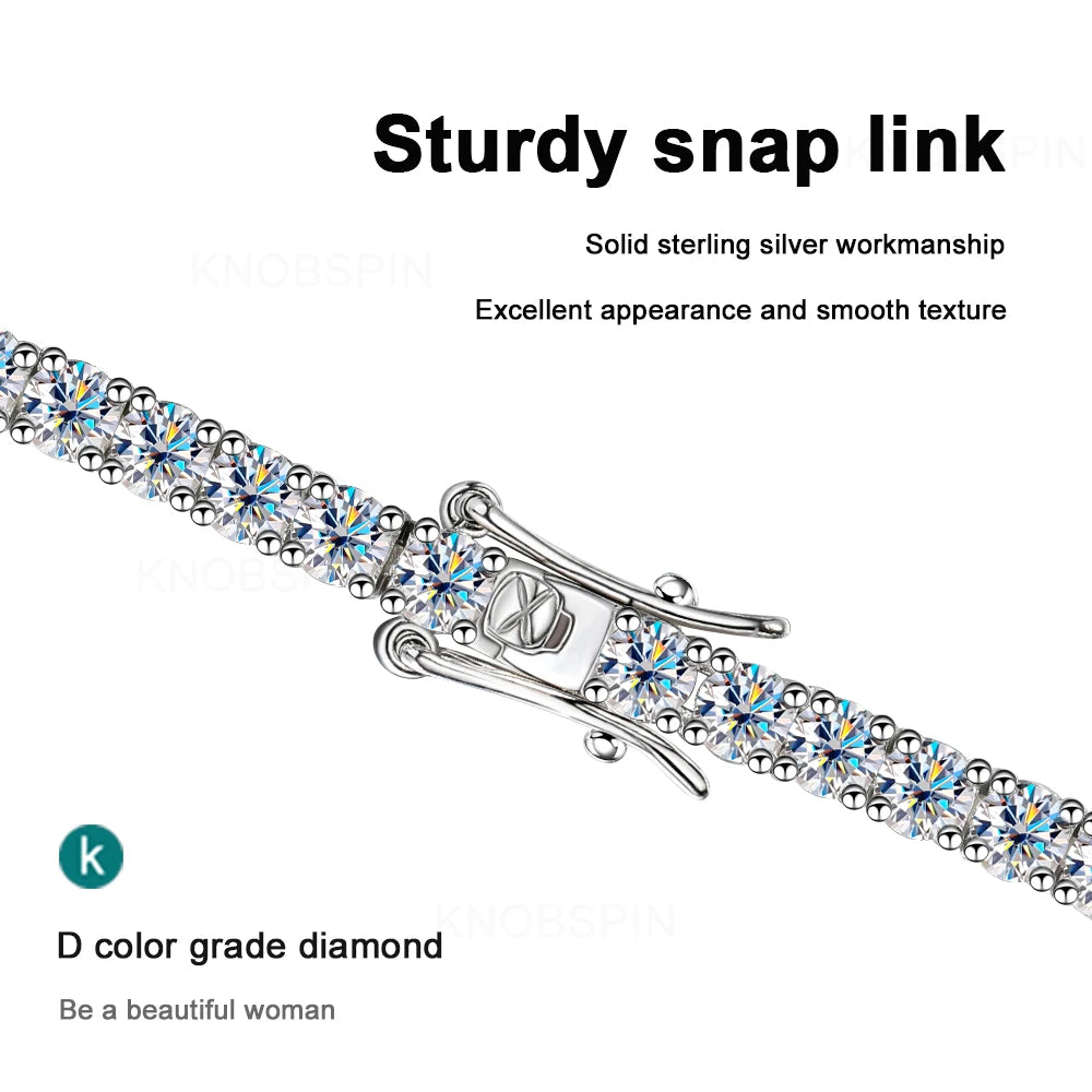 Full Diamond Moissanite Tennis Bracelet 925 Silver