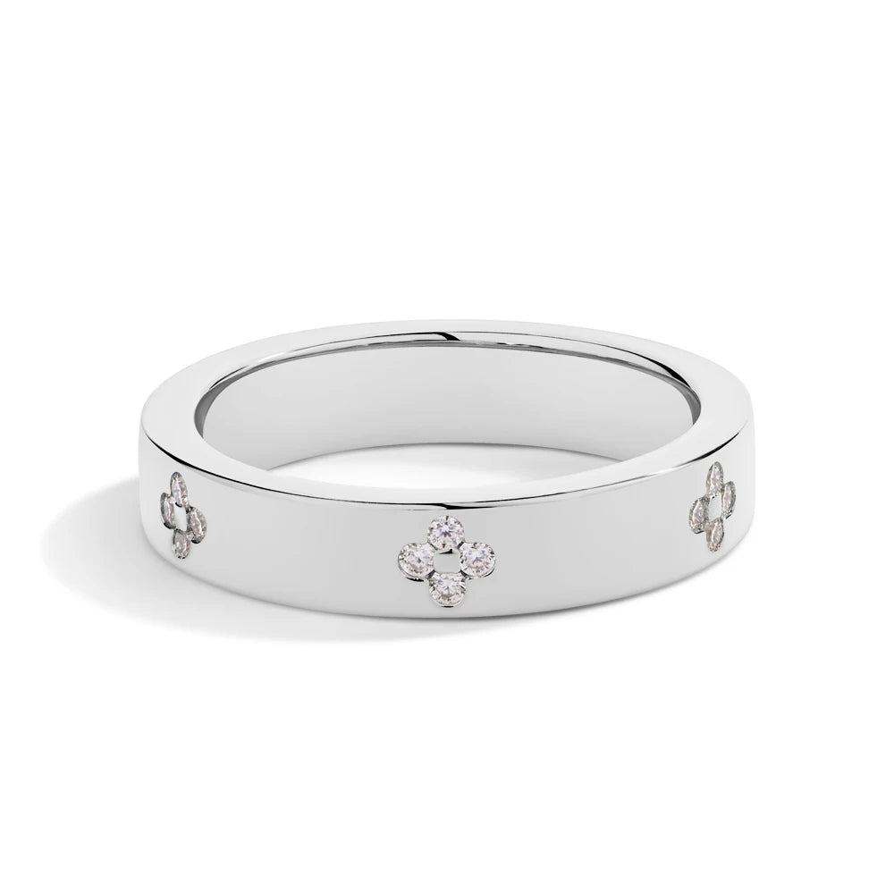 Moissanite Wedding Band Ring Gold Plated