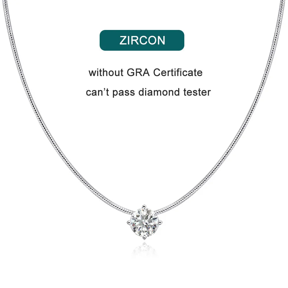 Moissanite Pendant Necklace 18k Gold Plated