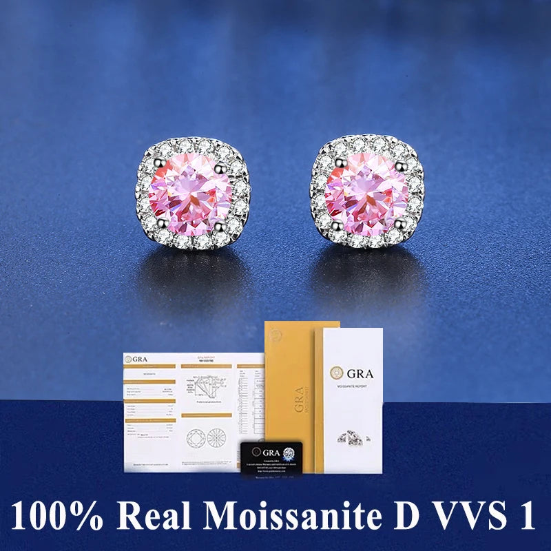 Moissanite Stud Earrings D VVS1 Certified