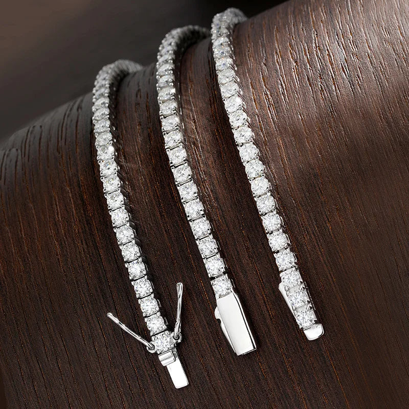 Moissanite Tennis Bracelet Silver 18k Plated