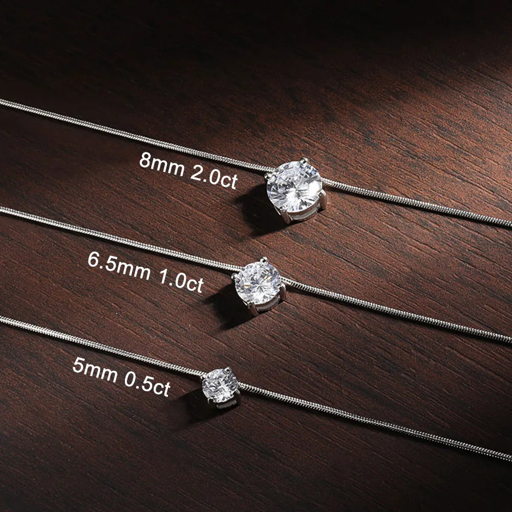 Moissanite Pendant Necklace 18k Gold Plated