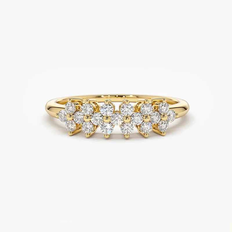 Moissanite Flower Cluster Ring
