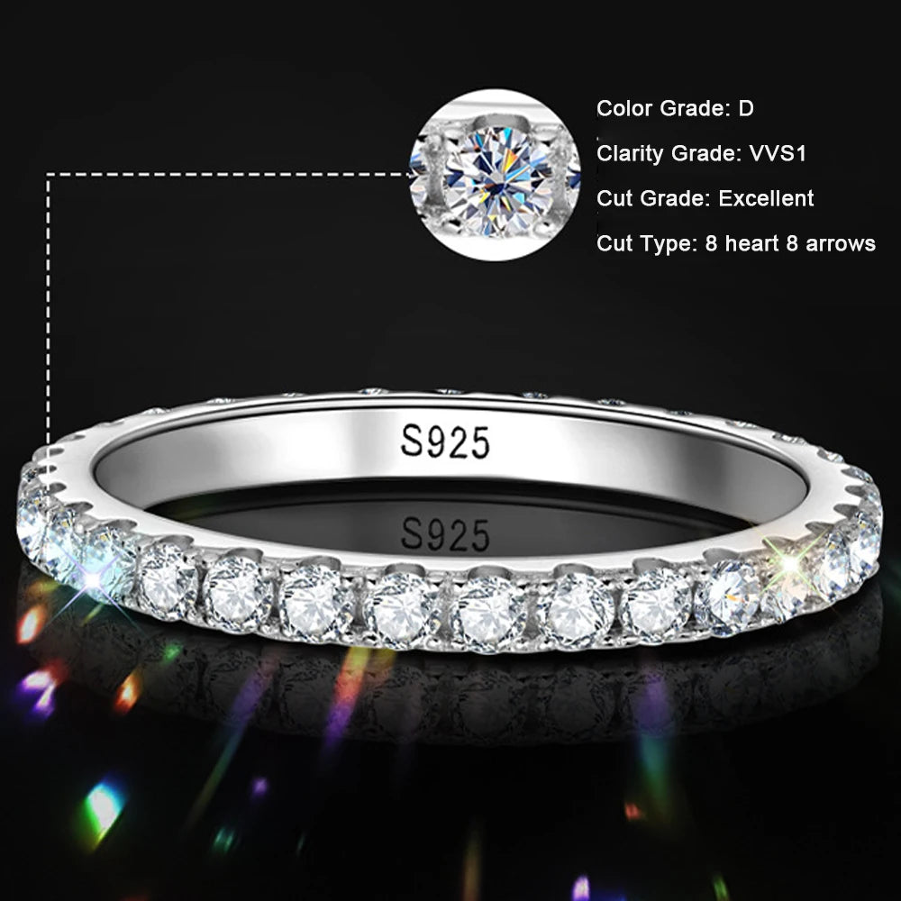 Moissanite Ring Sterling Sliver Solid