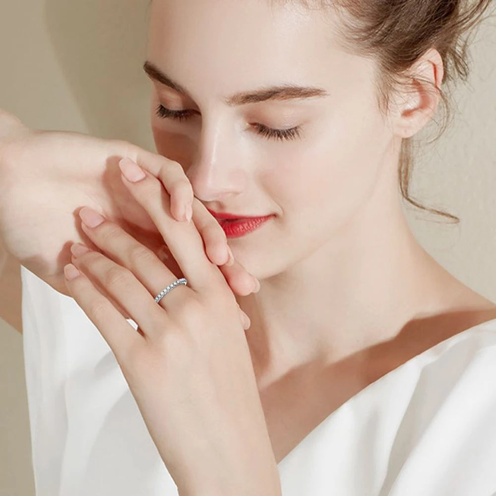 Moissanite Ring Sterling Sliver Solid