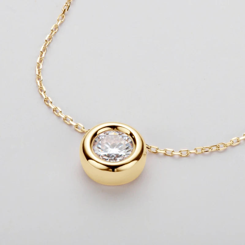 Moissanite Pendant Necklace 6.5mm Silver