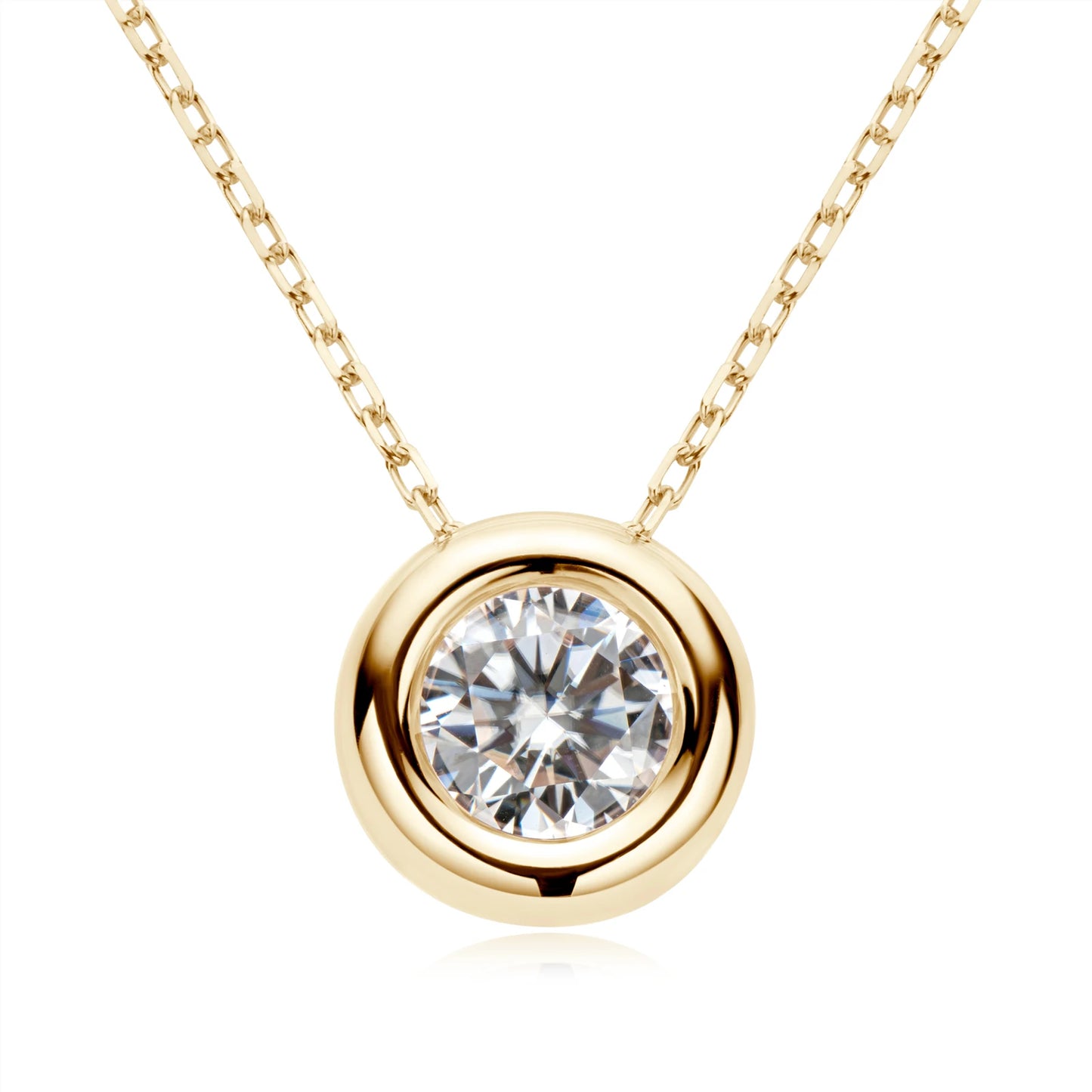 Moissanite Pendant Necklace 6.5mm Silver