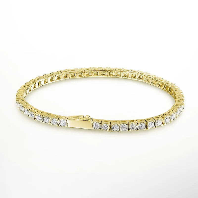 Moissanite Tennis Bracelet Silver 18k Plated