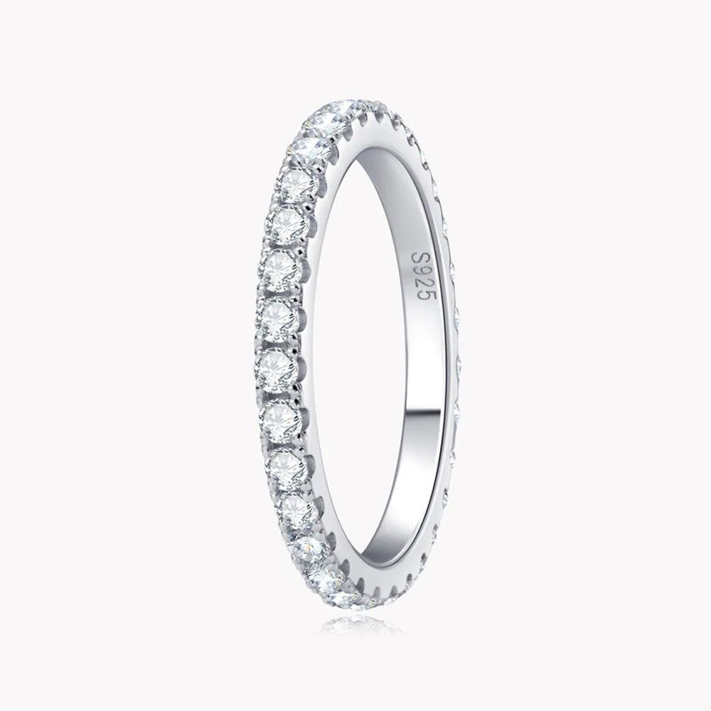 Moissanite Ring Sterling Sliver Solid