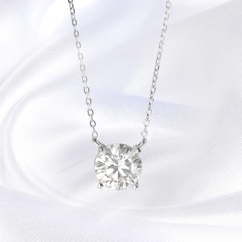 Moissanite Necklace Four Claws Pendant