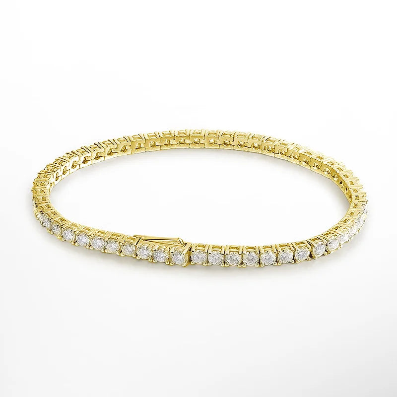 Moissanite Tennis Bracelet Silver 18k Plated