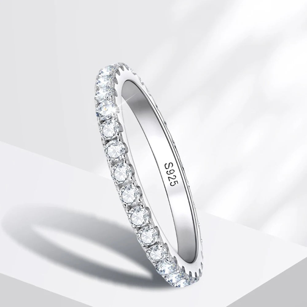Moissanite Ring Sterling Sliver Solid
