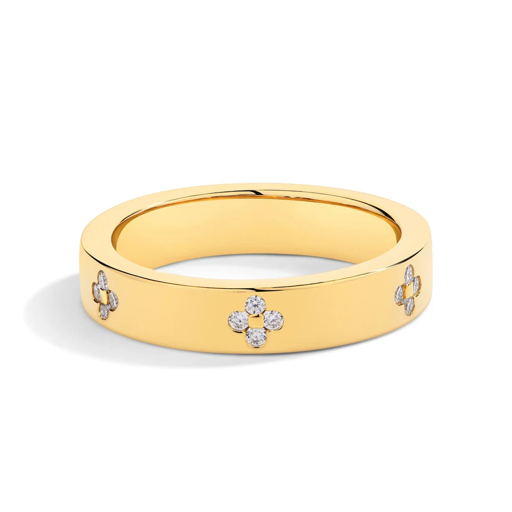 Moissanite Wedding Band Ring Gold Plated