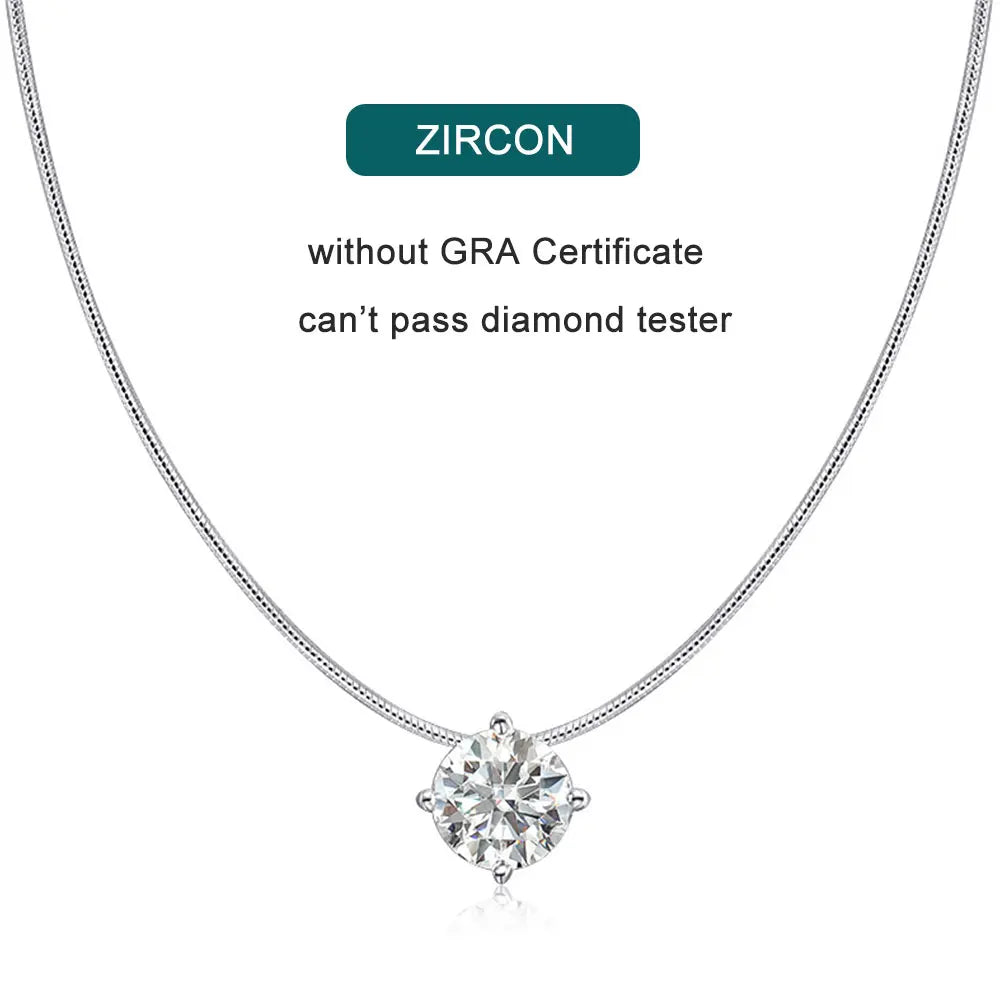 Moissanite Pendant Necklace 18k Gold Plated