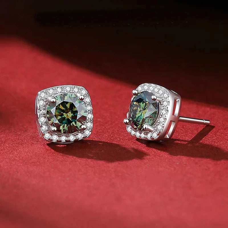Moissanite Stud Earrings D VVS1 Certified