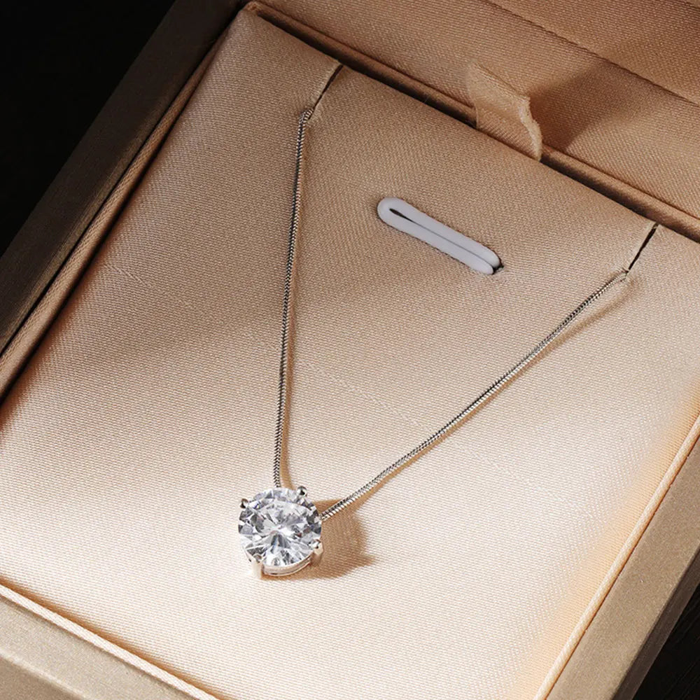 Moissanite Pendant Necklace 18k Gold Plated