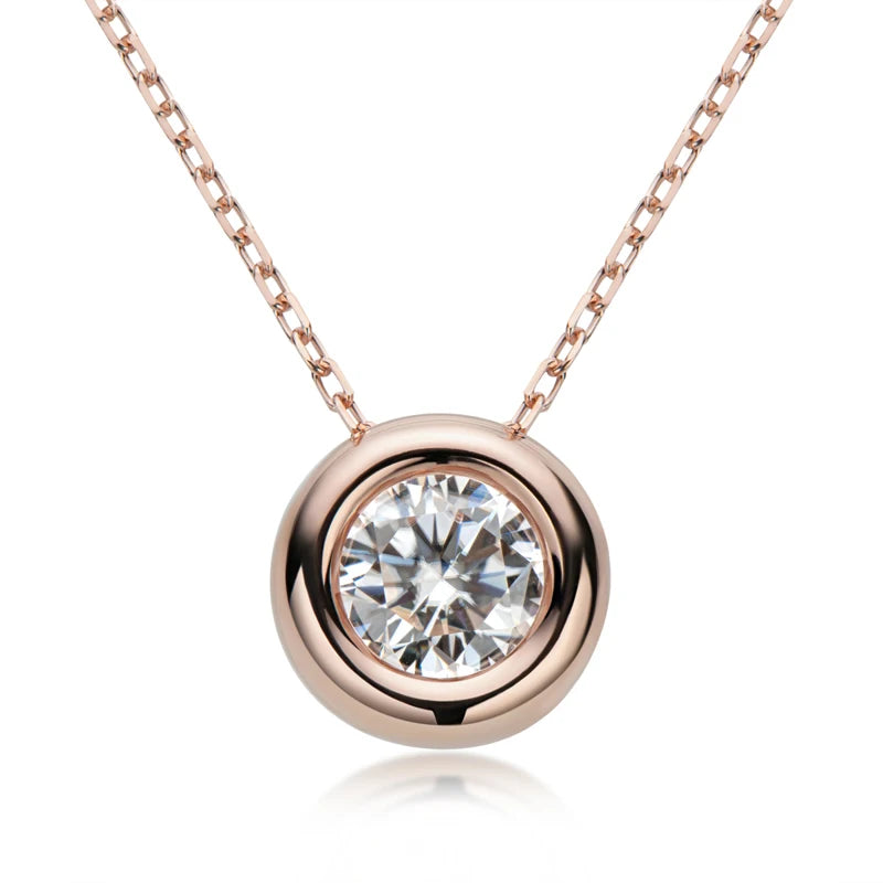 Moissanite Pendant Necklace 6.5mm Silver