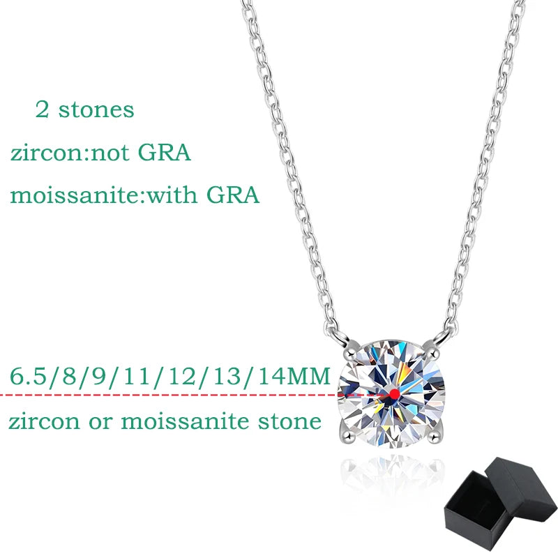 Moissanite Necklace Four Claws Pendant