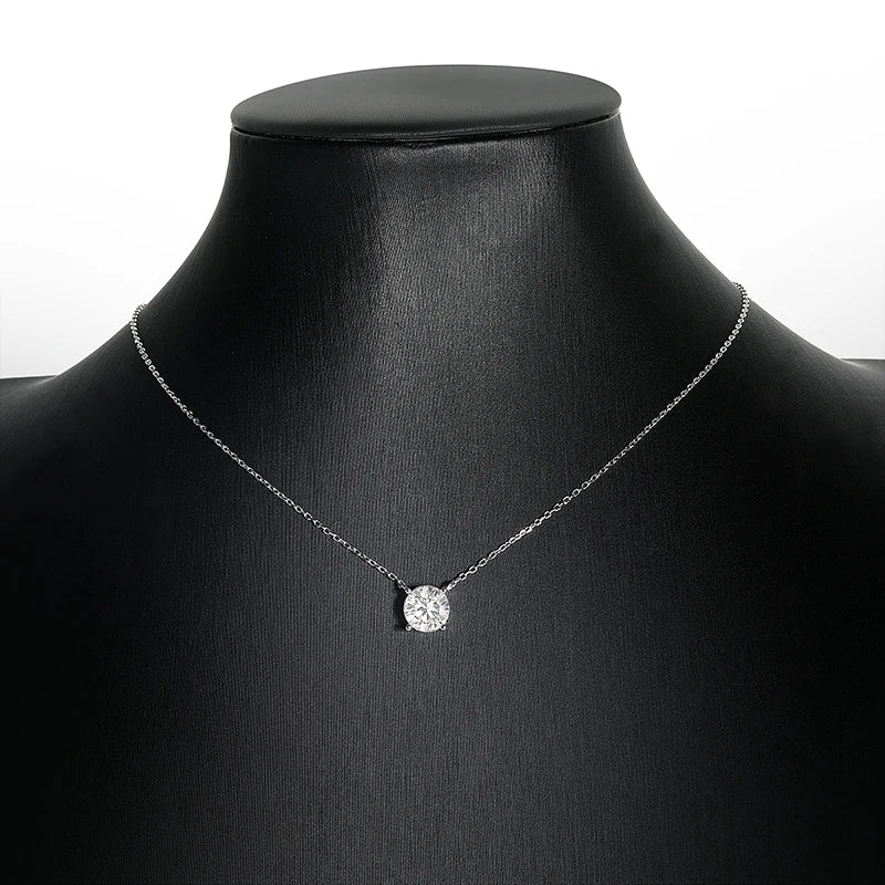 Moissanite Necklace Four Claws Pendant