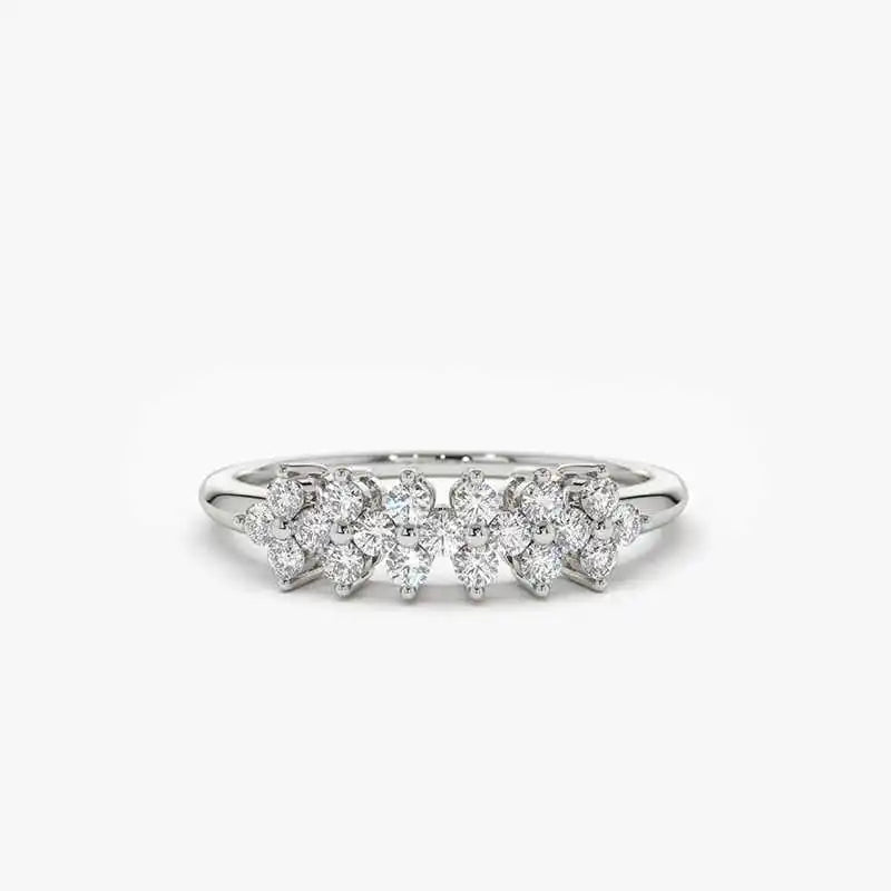 Moissanite Flower Cluster Ring