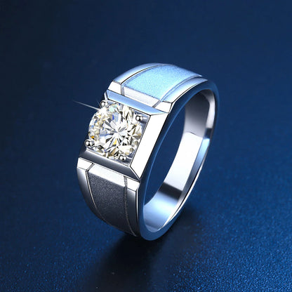 2 Carat Moissanite Ring for Men Silver