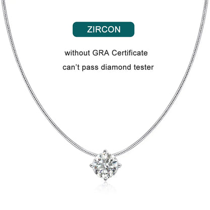 Moissanite Pendant Necklace 18k Gold Plated