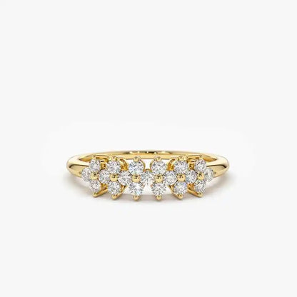 Moissanite Flower Cluster Ring