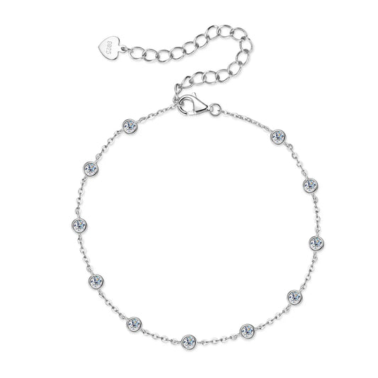 Moissanite Diamond Bracelet Engagement Silver