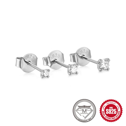 Moissanite Stud Earrings Sterling Silver