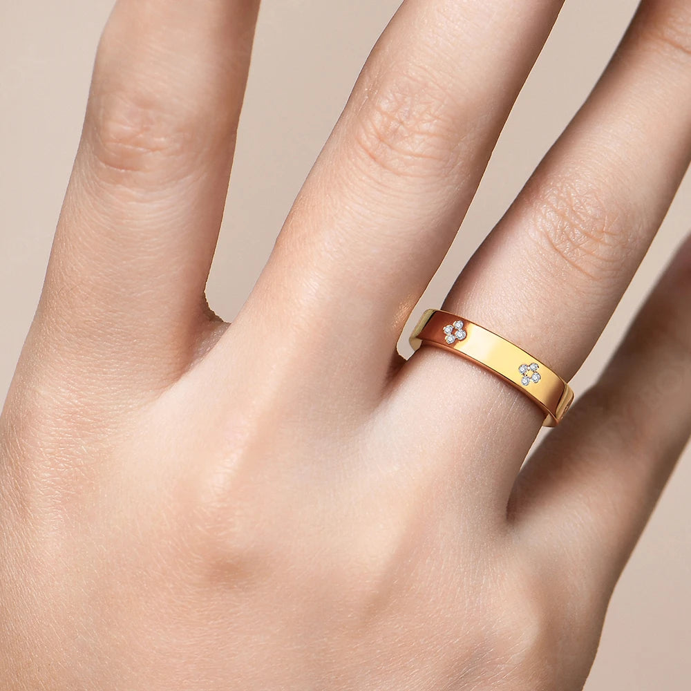 Moissanite Wedding Band Ring Gold Plated