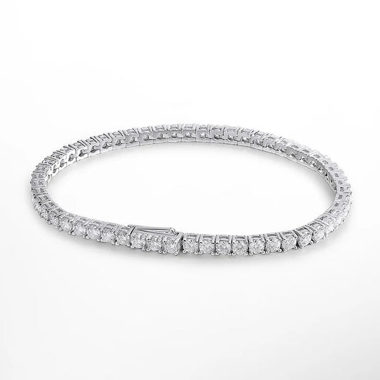 Moissanite Tennis Bracelet Silver 18k Plated