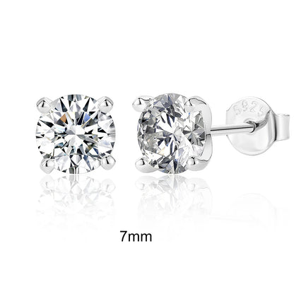 Moissanite Stud Earrings Sterling Silver