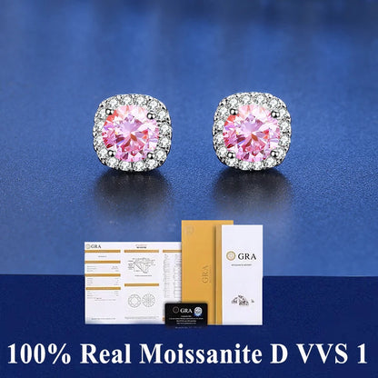 Moissanite Stud Earrings D VVS1 Certified