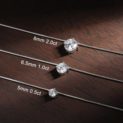 Moissanite Pendant Necklace 18k Gold Plated