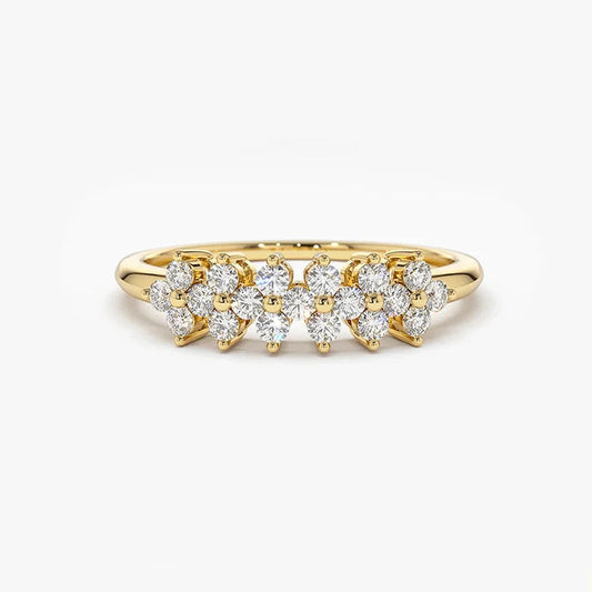 Moissanite Flower Cluster Ring