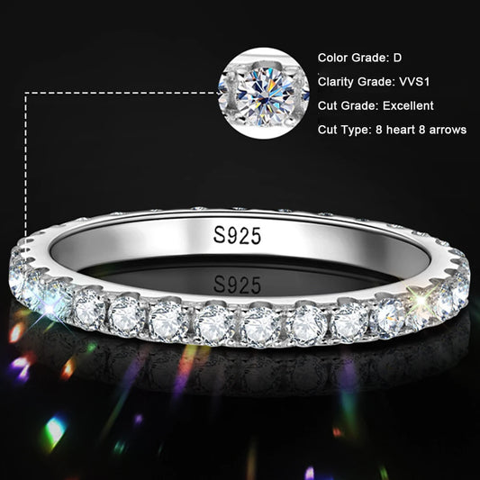 Moissanite Ring Sterling Sliver Solid