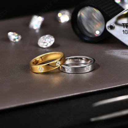 Moissanite Wedding Band Ring Gold Plated